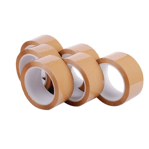 Acrylic Brown Packing Tape (48mm X 91m) - Pack of 6 - Manc Global Logistics